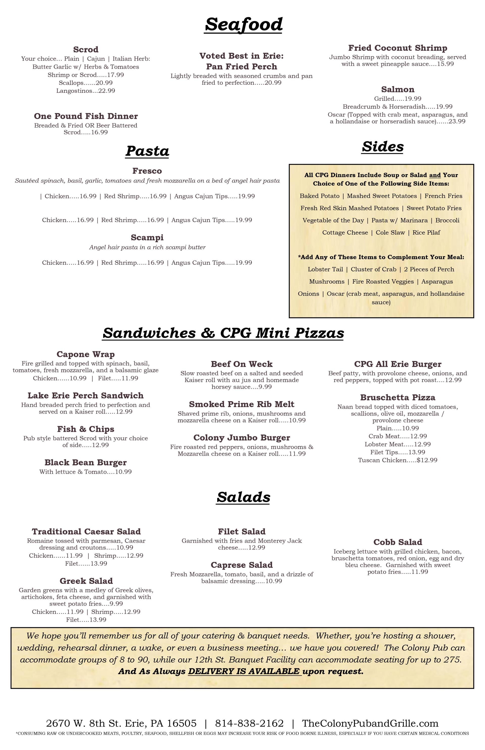 Colony Pub & Grille is a local restaurant in Erie, PA Located near