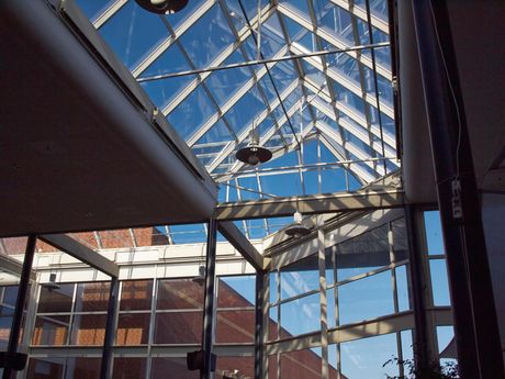a commercial glass type roof