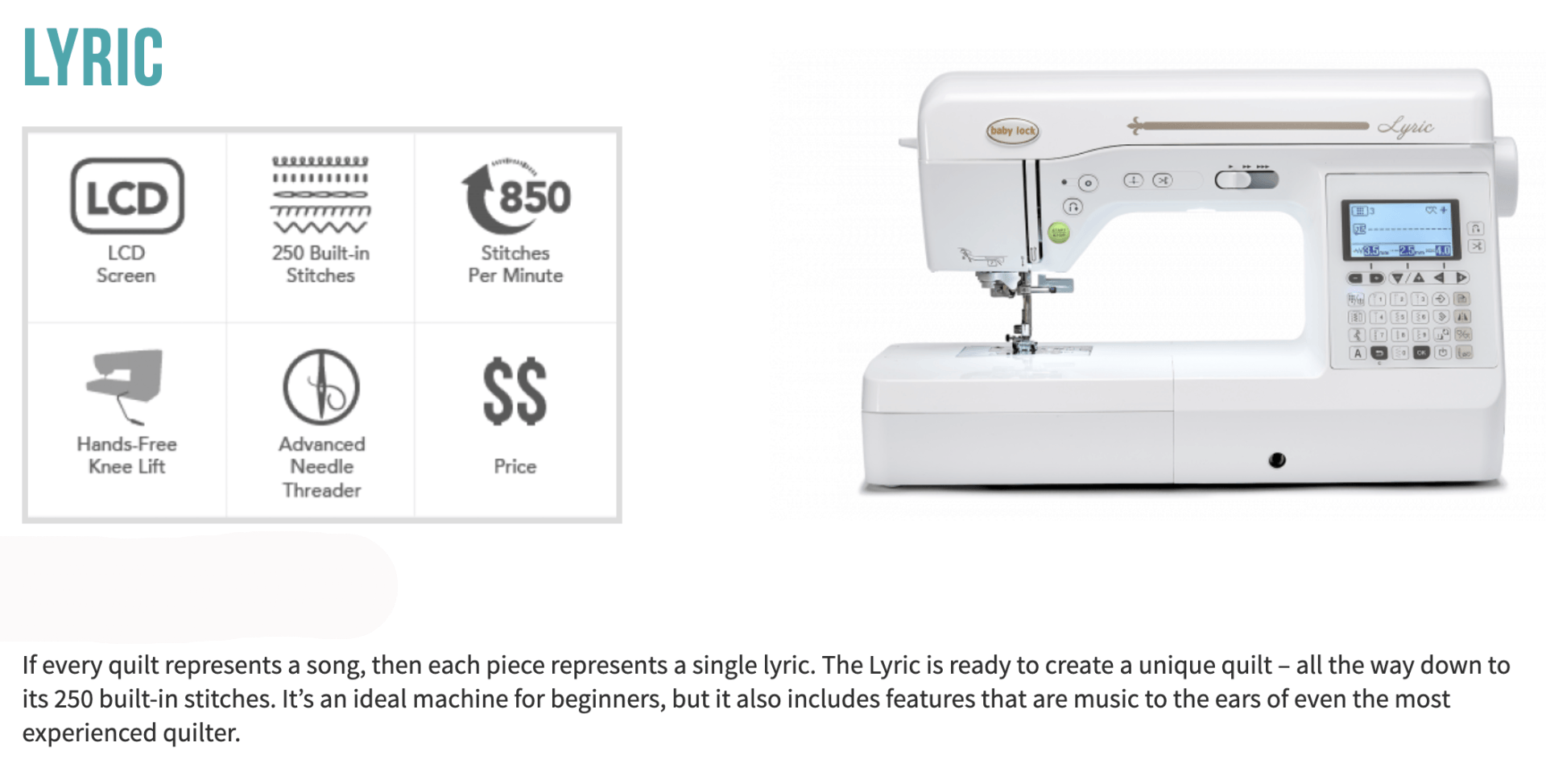 Frye's Sweeper & Sewing Baby Lock Lineup
