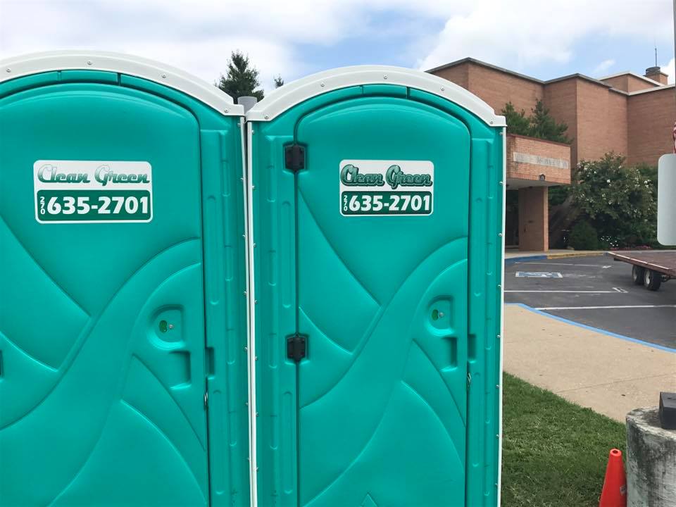 green porta potty