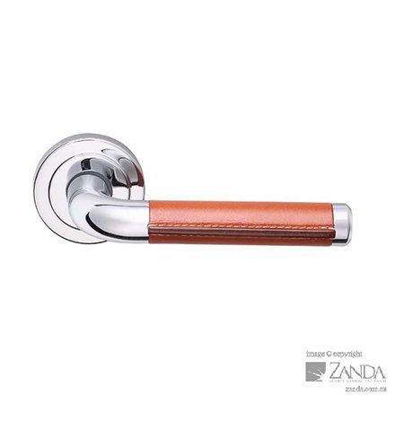door handle with leather